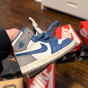 Nike Blue and White High-Top Sneakers